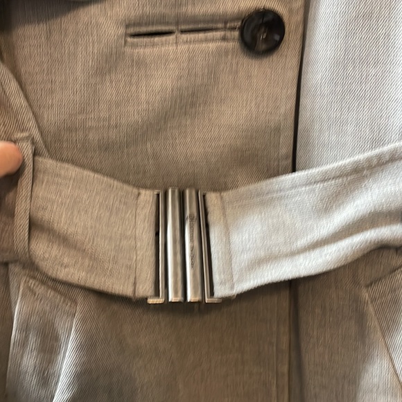 Grey trench military style Fall/Early Winter jacket. - Picture 3 of 5